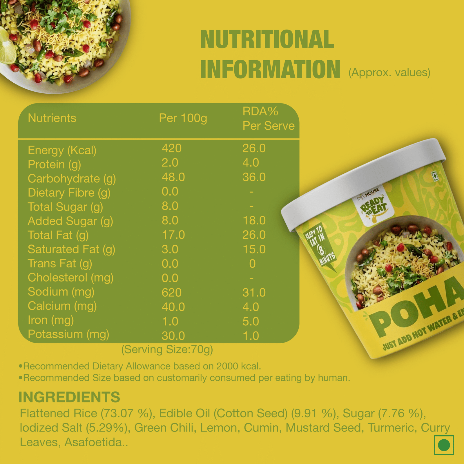 Poha Ready to Eat Meal Cup - Image 5