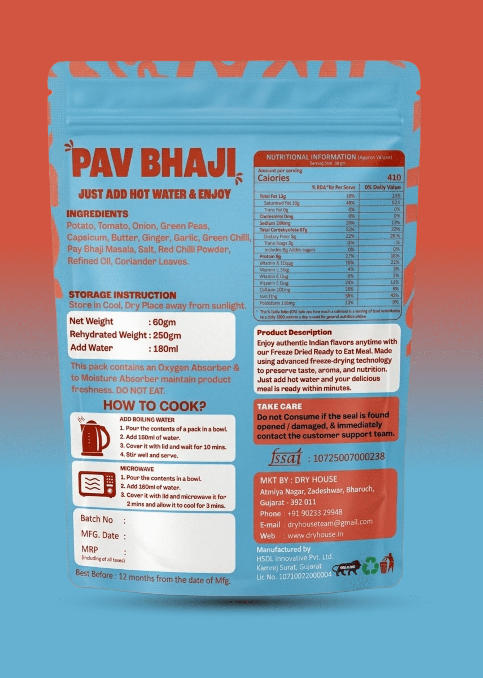 Pav Bhaji Ready to Eat Meal Pouch - Image 4
