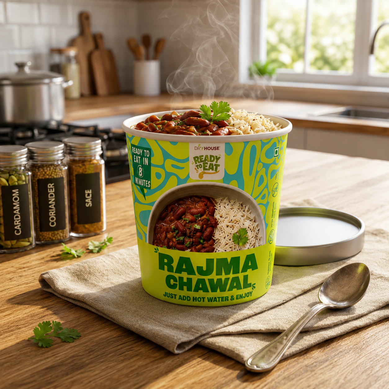 Rajma Masala- Jeera Rice Ready to Eat Meal Cup - Image 2