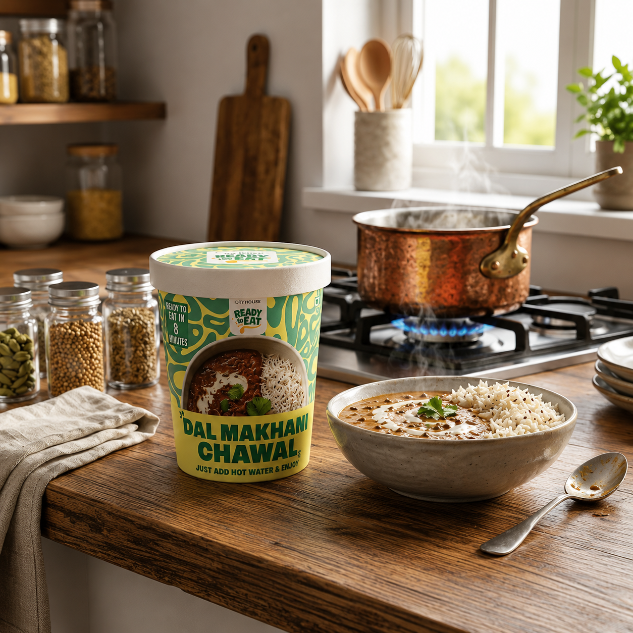 Dal Makhani- Jeera Rice Ready to Eat Meal Cup - Image 2