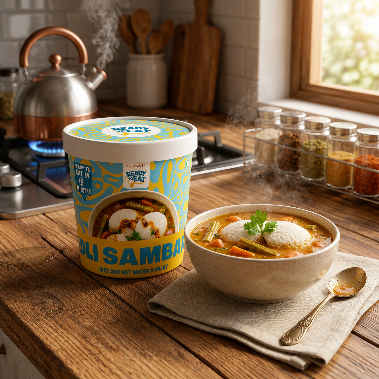 Idli-Sambhar Ready to Eat Meal Cup - Image 2