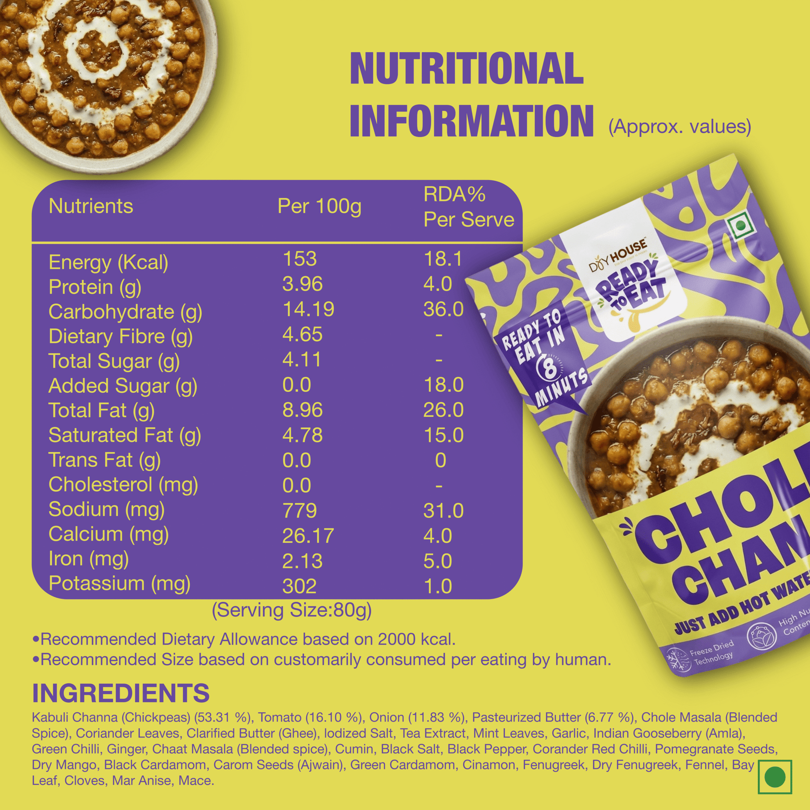 Chole Chana Ready to Eat Meal Pouch - Image 5