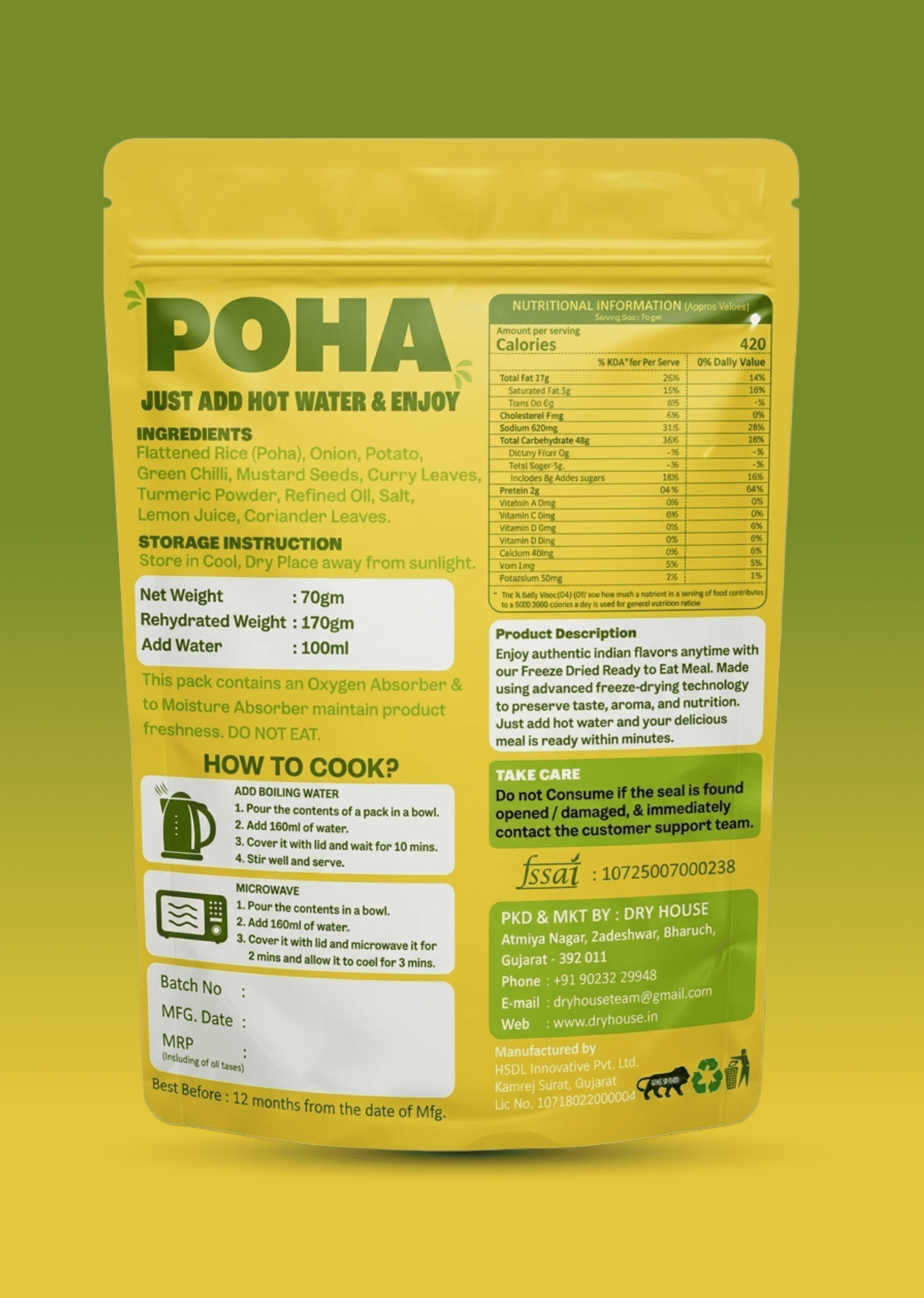 Poha Instant Indian Breakfast – Ready to Eat Pouch
