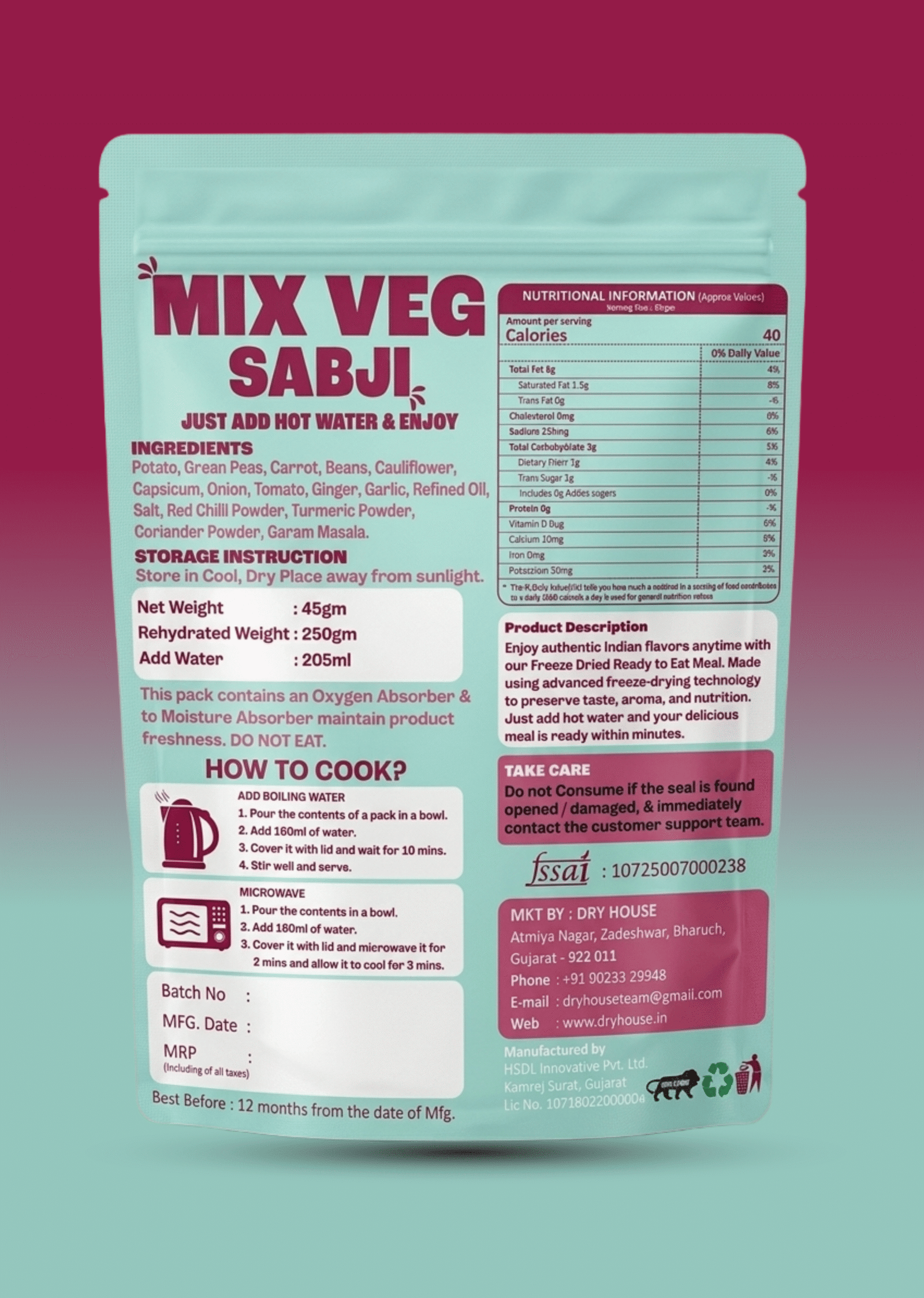 Mix Veg Sabji Ready to Eat Meal Pouch - Image 4