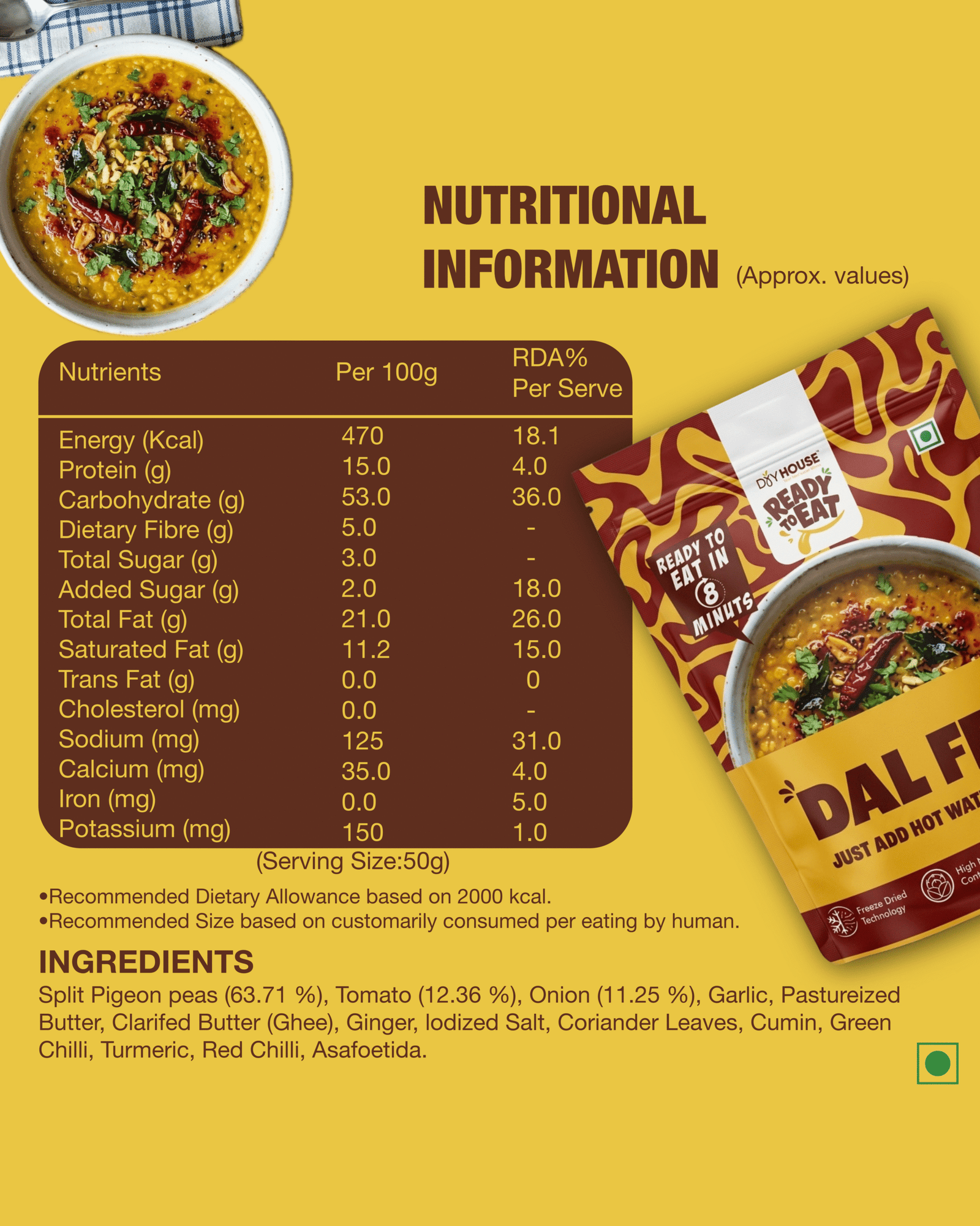 Dal Fry Ready to Eat Meal Pouch - Image 5
