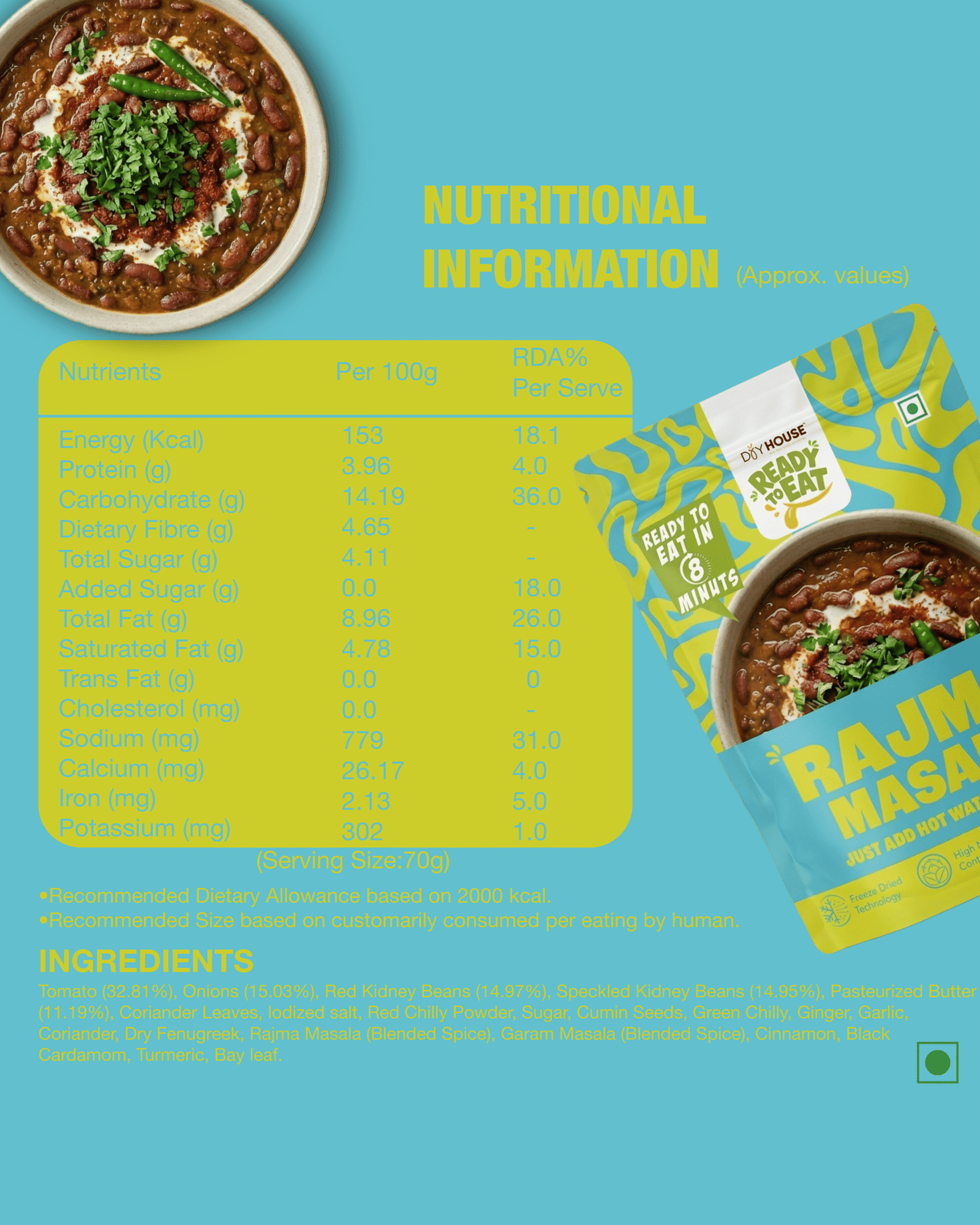 Rajma Masala Ready to Eat Meal Pouch - Image 5