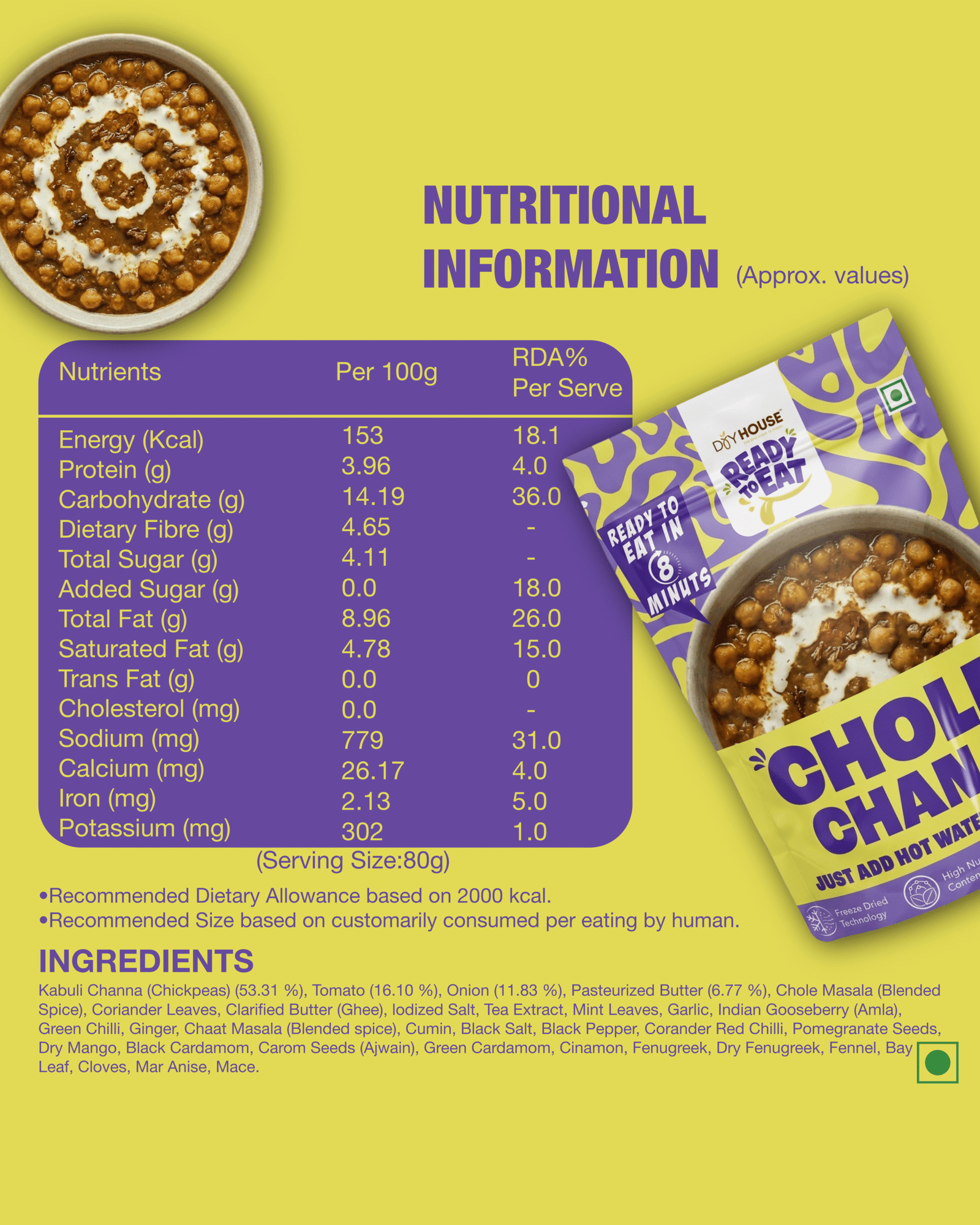 Chole Chana Ready to Eat Meal Pouch - Image 5