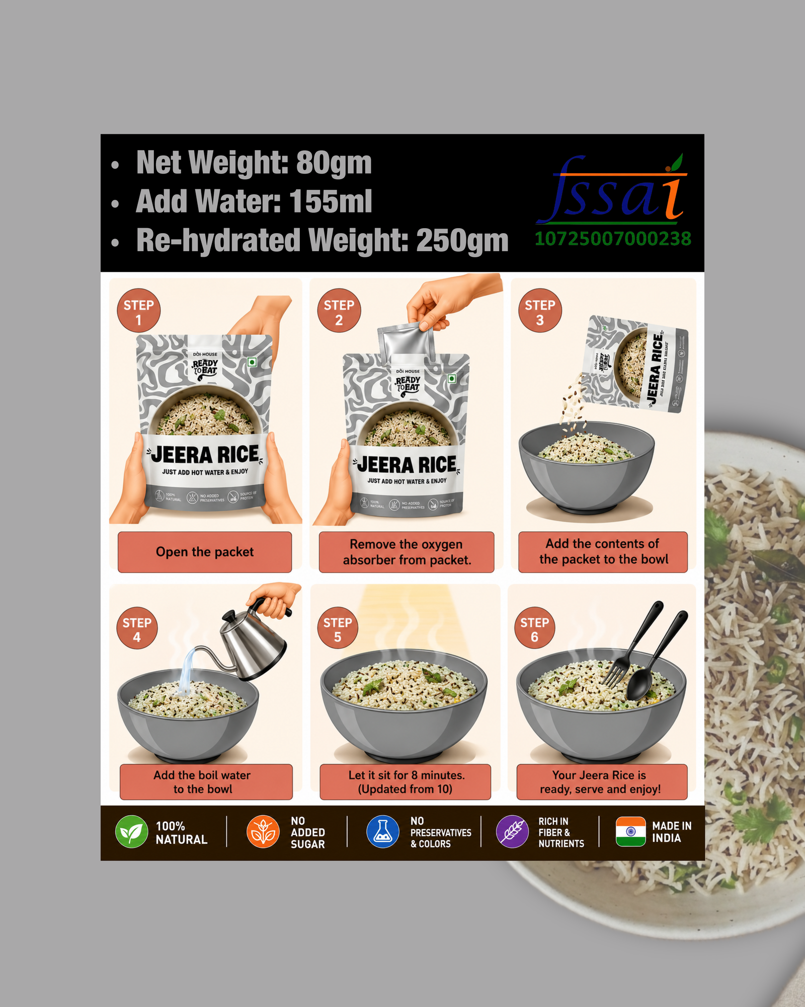 Jeera Rice Ready to Eat Meal Pouch - Image 4
