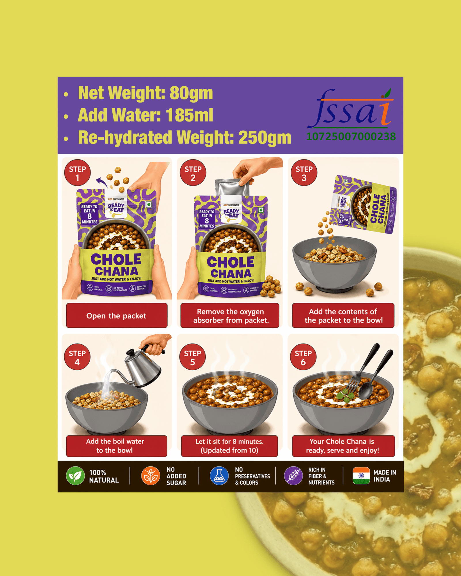 Chole Chana Ready to Eat Meal Pouch - Image 4
